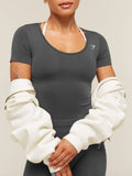 Gymshark Everyday Seamless Tight Fit Crew Neck Tee — Onyx Grey — 1