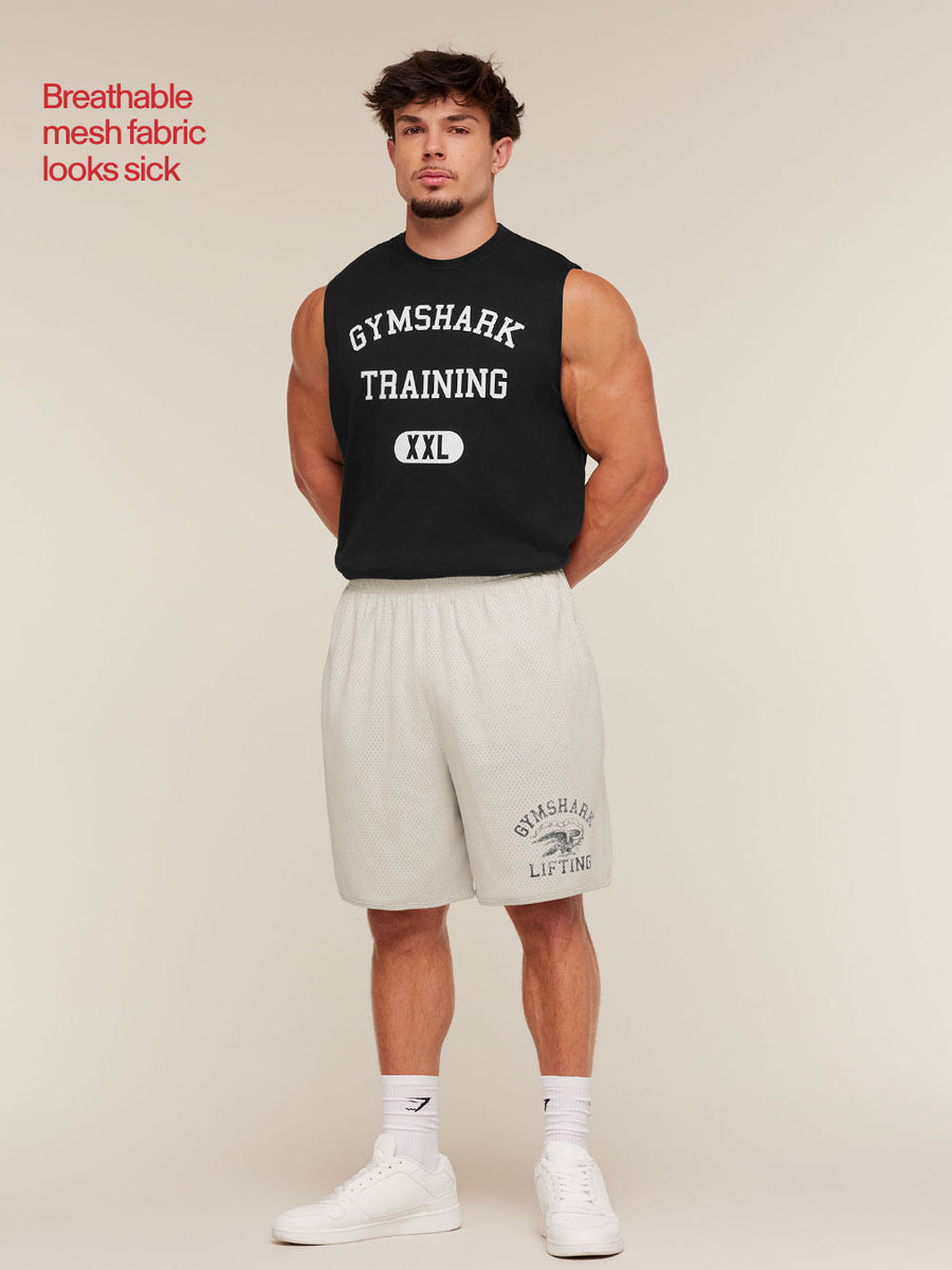Gymshark Collective Mesh Shorts — Tinted White — 3