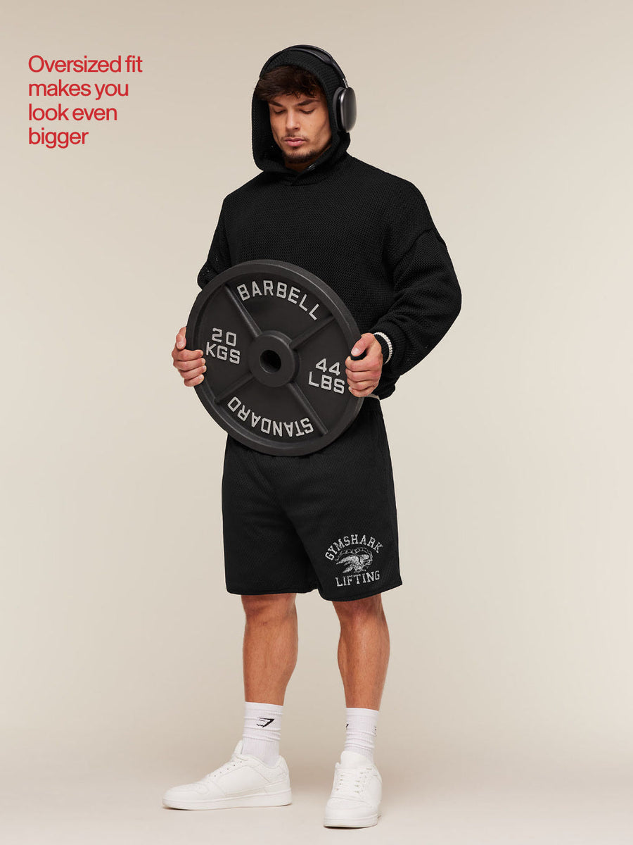 Gymshark Collective Crochet Style Hoodie — Black — 3