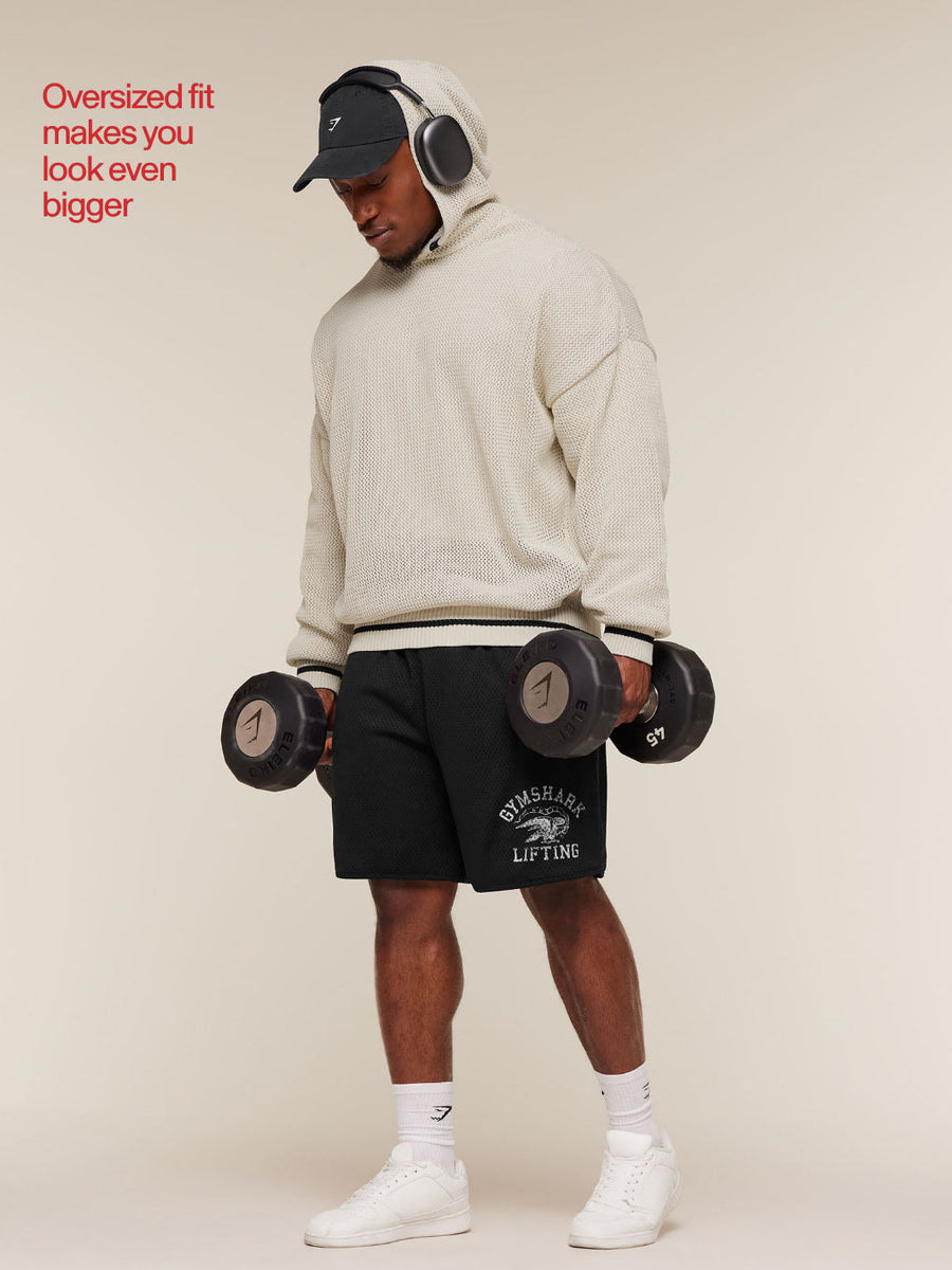 Gymshark Collective Crochet Style Hoodie — Tinted White — 3