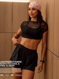 Gymshark Hybrid Mesh T-Shirt — Black — 3