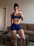 Gymshark Lift Seamless 2.0 Mid-Rise Shorts — Indigo Purple — 8