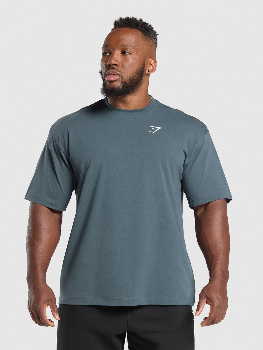 Gymshark Essential Short Sleeve T-Shirt — Titanium Blue — 1