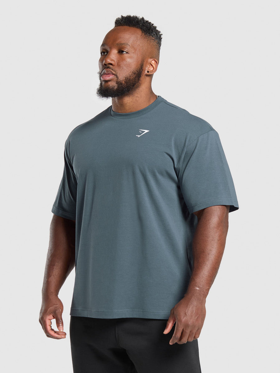 Gymshark Essential Short Sleeve T-Shirt — Titanium Blue — 3