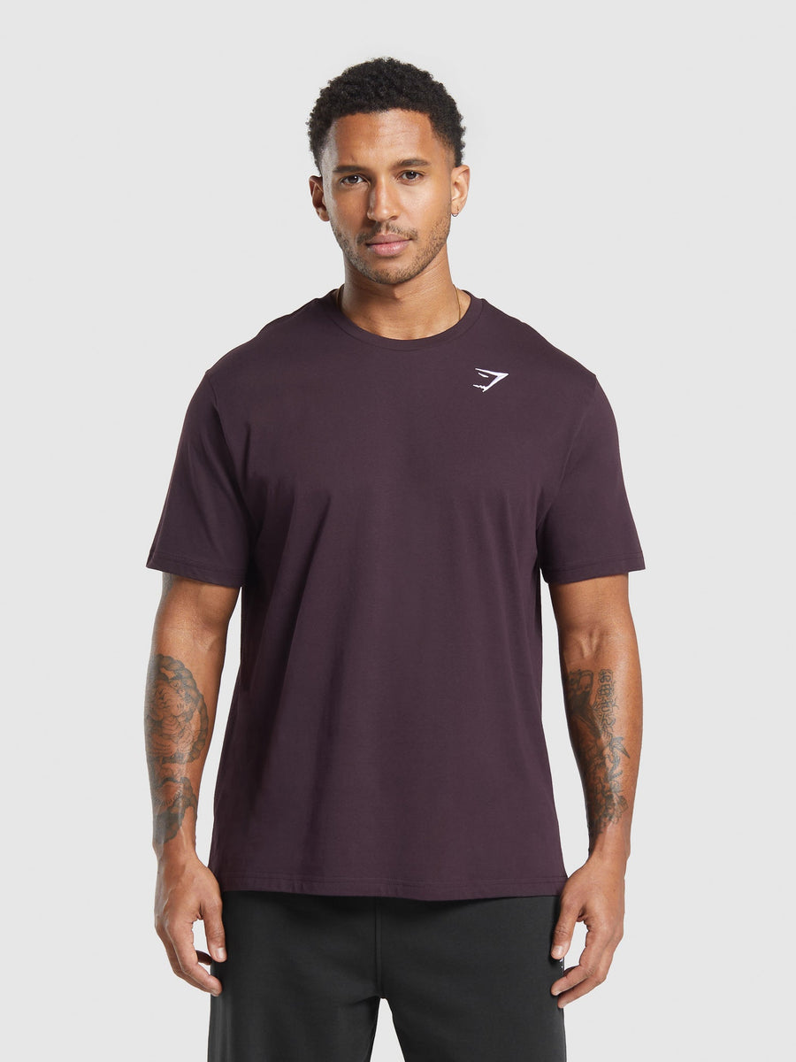 Gymshark Crest T-Shirt — Plum Brown — 1