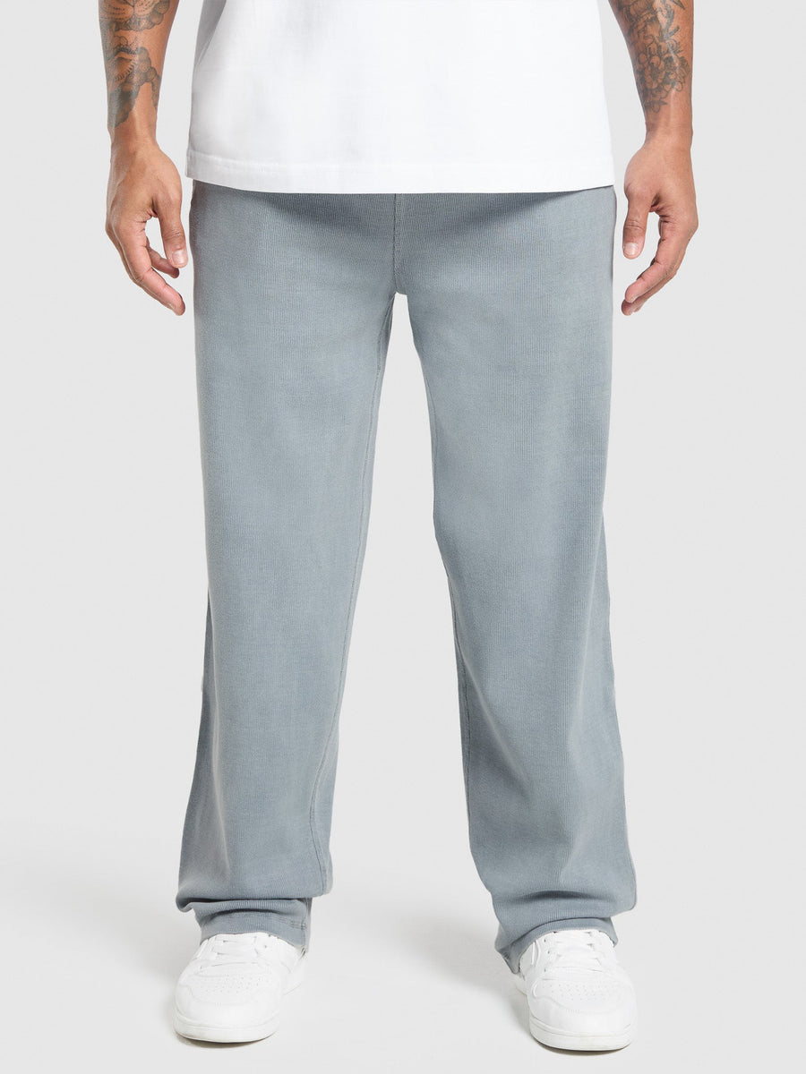 Gymshark Heavyweight Ribbed Joggers — Denim Grey/Pigment Garment Dye + Wash — 1