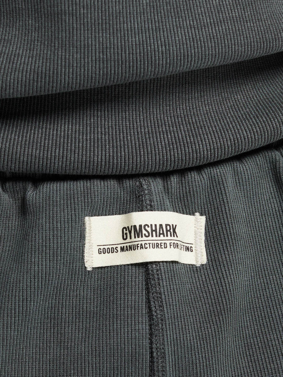 Gymshark Heavyweight Ribbed Joggers — Asphalt Grey/Pigment Garment Dye + Wash — 8