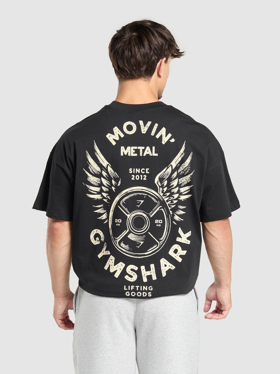 Gymshark Movin' Metal Graphic T-Shirt — Black — 1