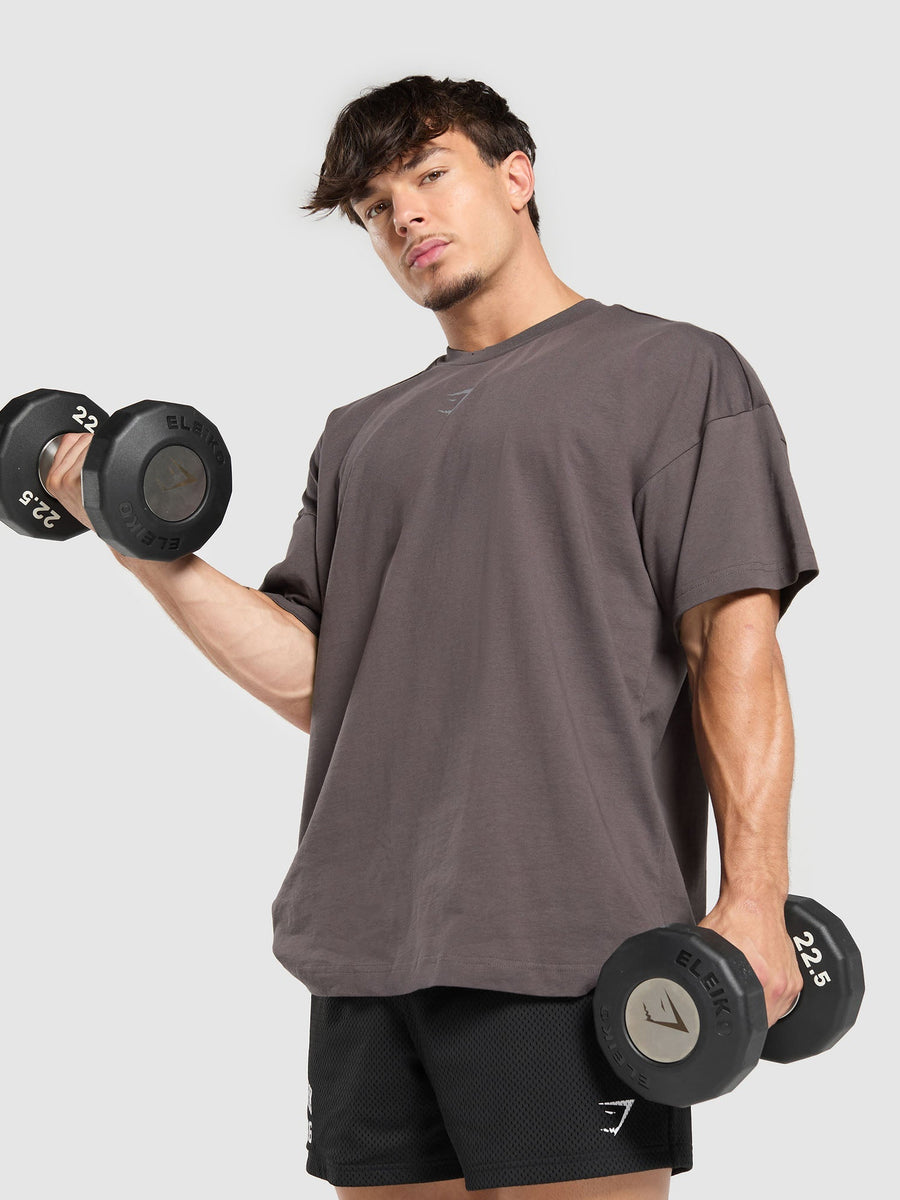 Gymshark Movin' Metal Graphic T-Shirt — Greyed Purple — 5
