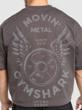 Gymshark Movin' Metal Graphic T-Shirt — Greyed Purple — 6