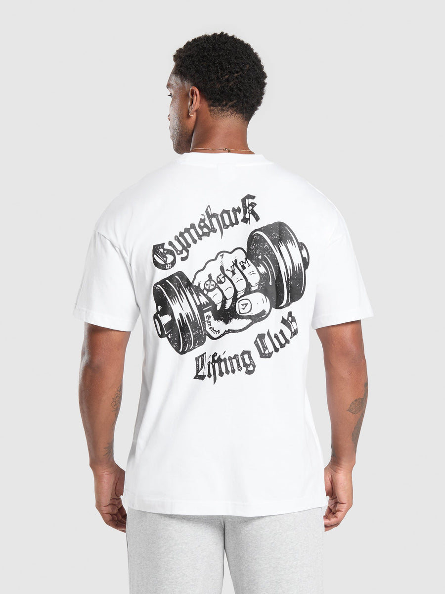 Gymshark Strength Dept Graphic T-Shirt — White — 1
