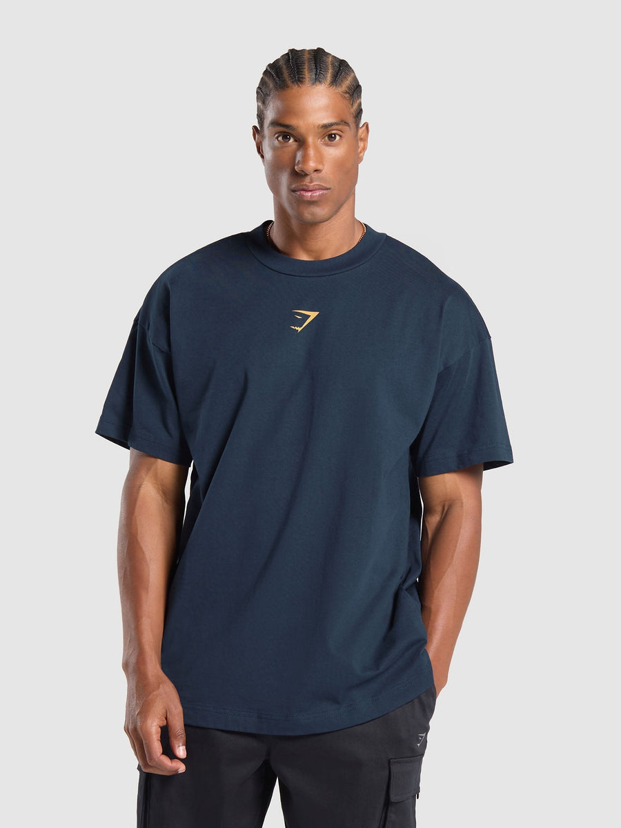 Gymshark British Lifting Goods Graphic T-Shirt — Navy — 2