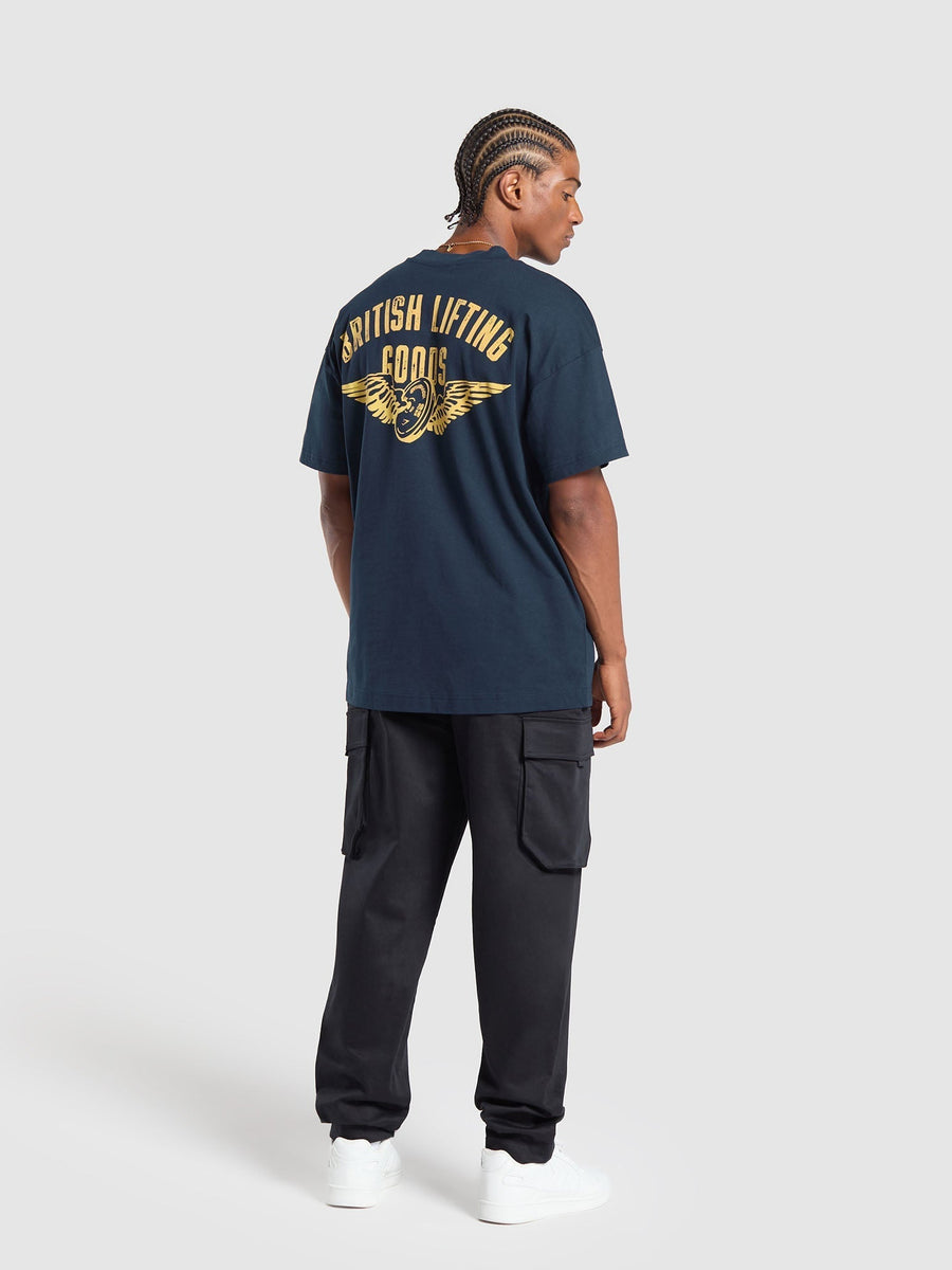 Gymshark British Lifting Goods Graphic T-Shirt — Navy — 4