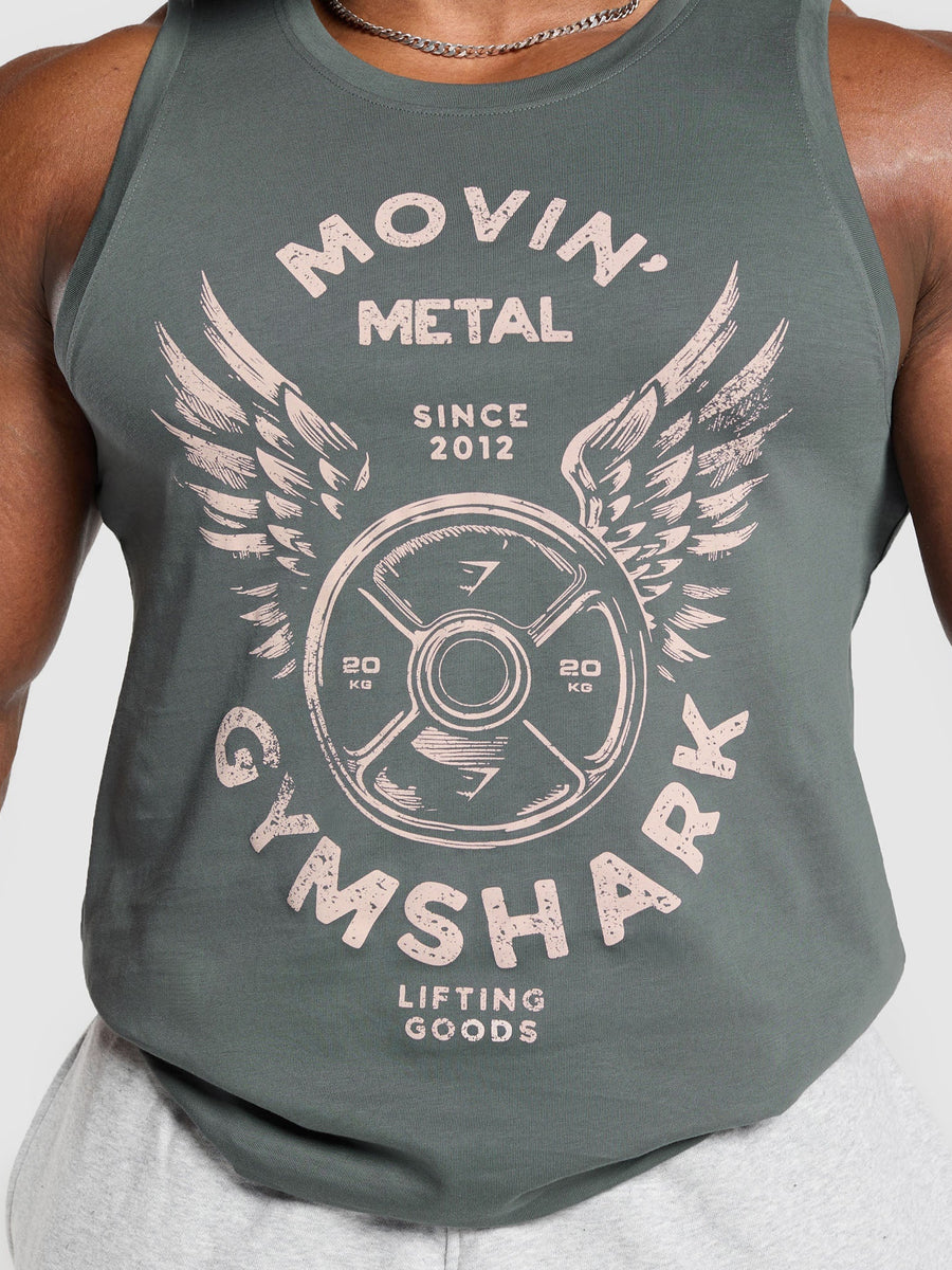 Gymshark Movin' Metal Graphic Tank — Slate Teal — 7