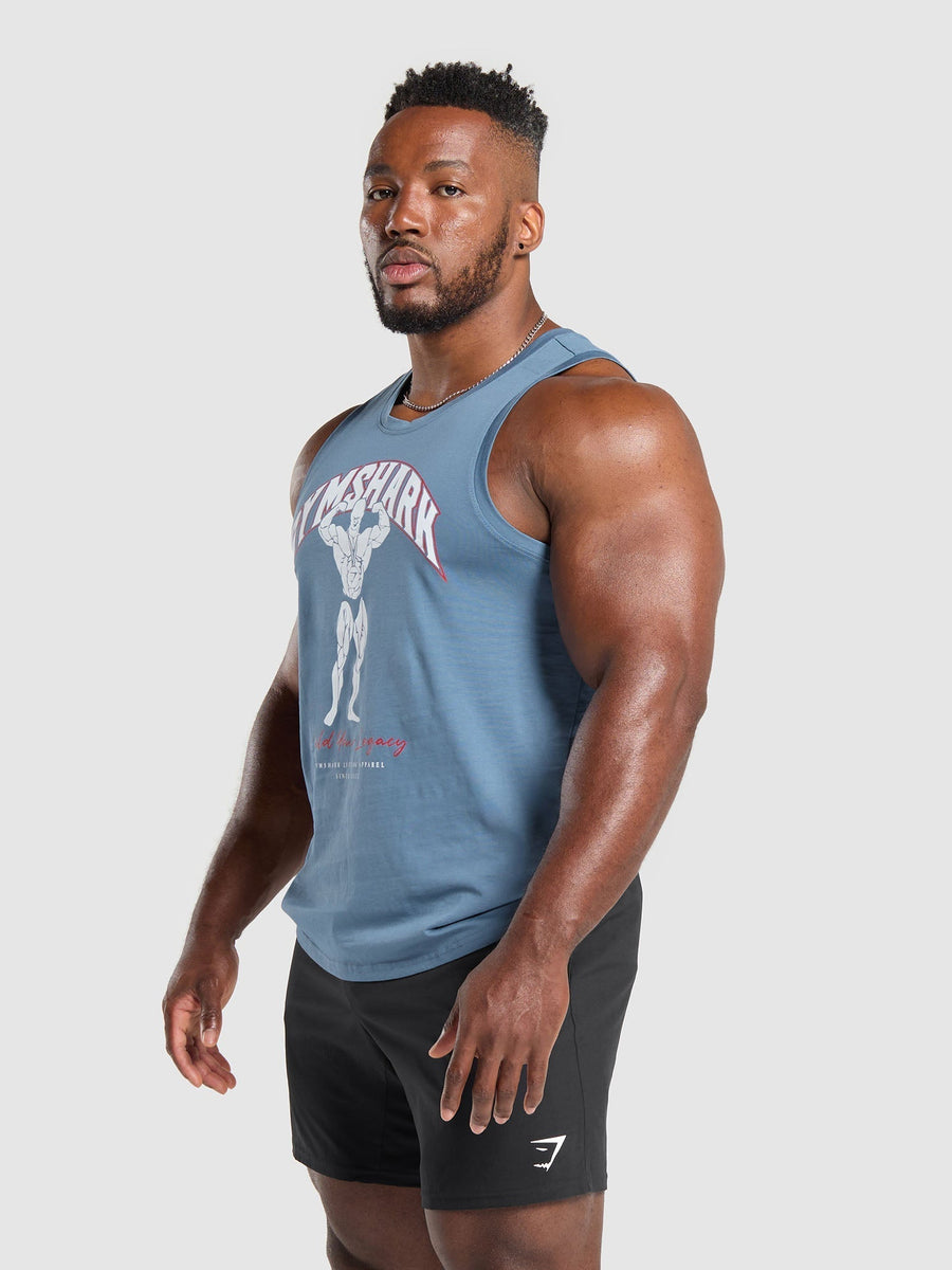 Gymshark Build Your Legacy Graphic Tank — Faded Blue — 3