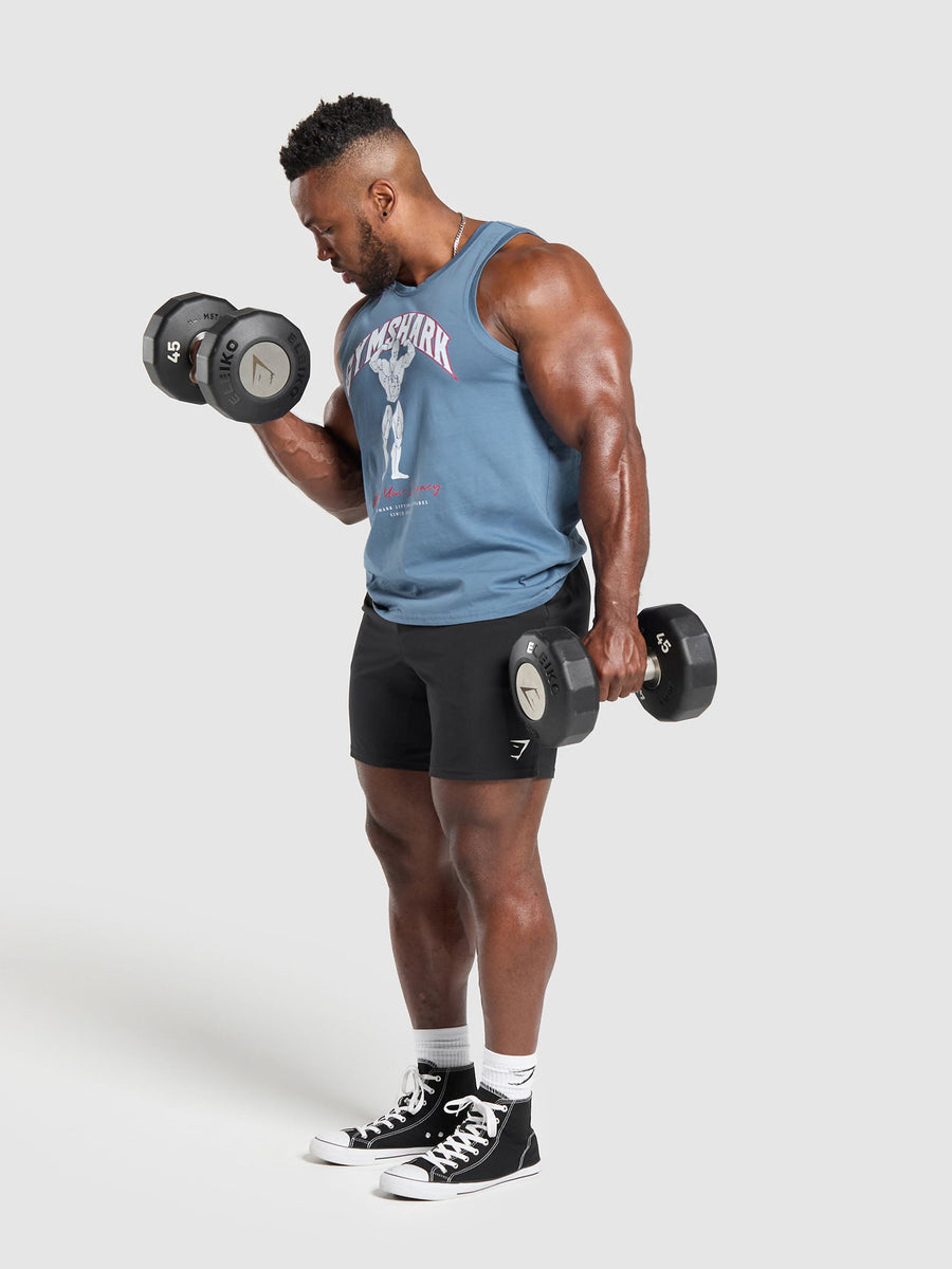 Gymshark Build Your Legacy Graphic Tank — Faded Blue — 4