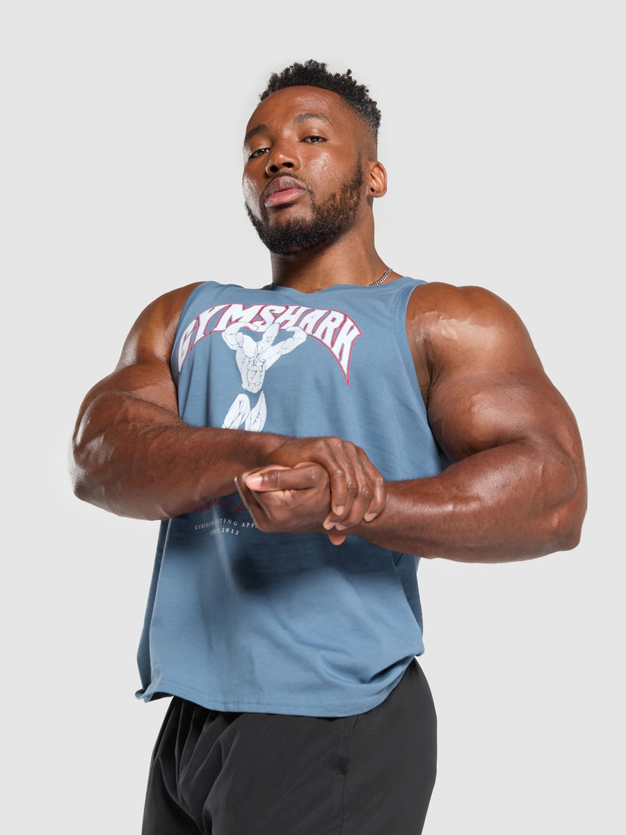 Gymshark Build Your Legacy Graphic Tank — Faded Blue — 5