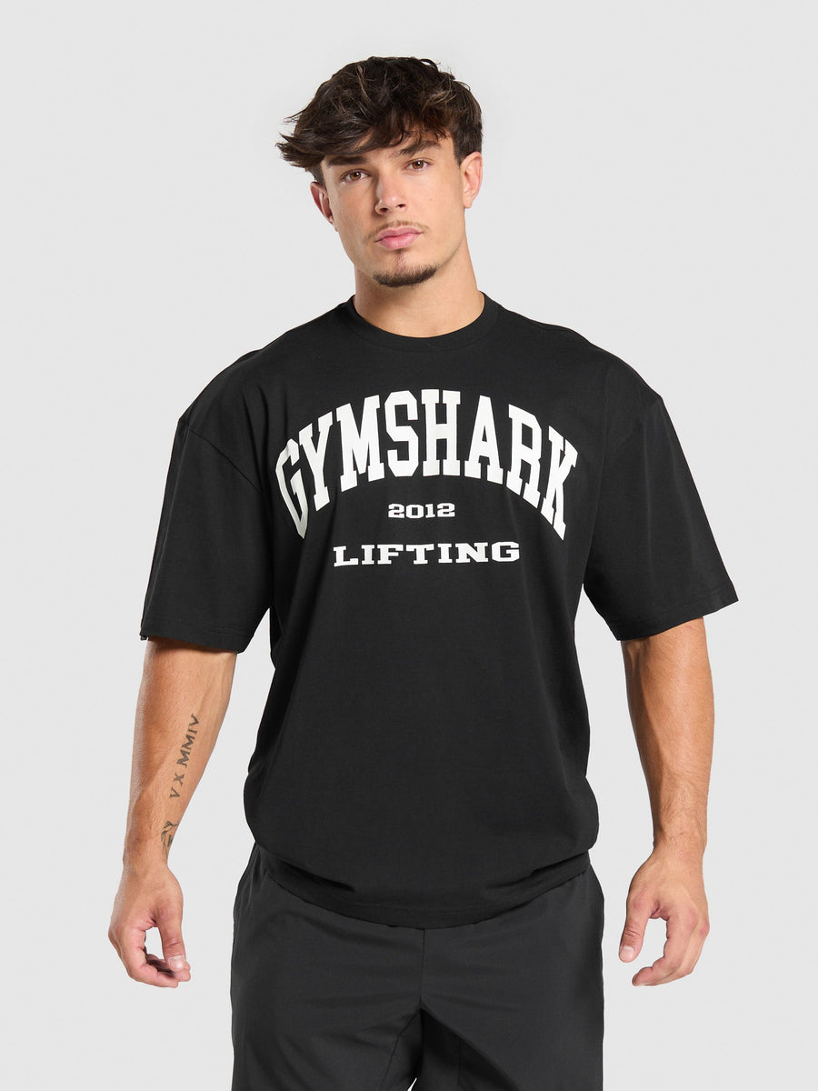 Gymshark 2012 Lifting Oversized T-Shirt — Black — 1