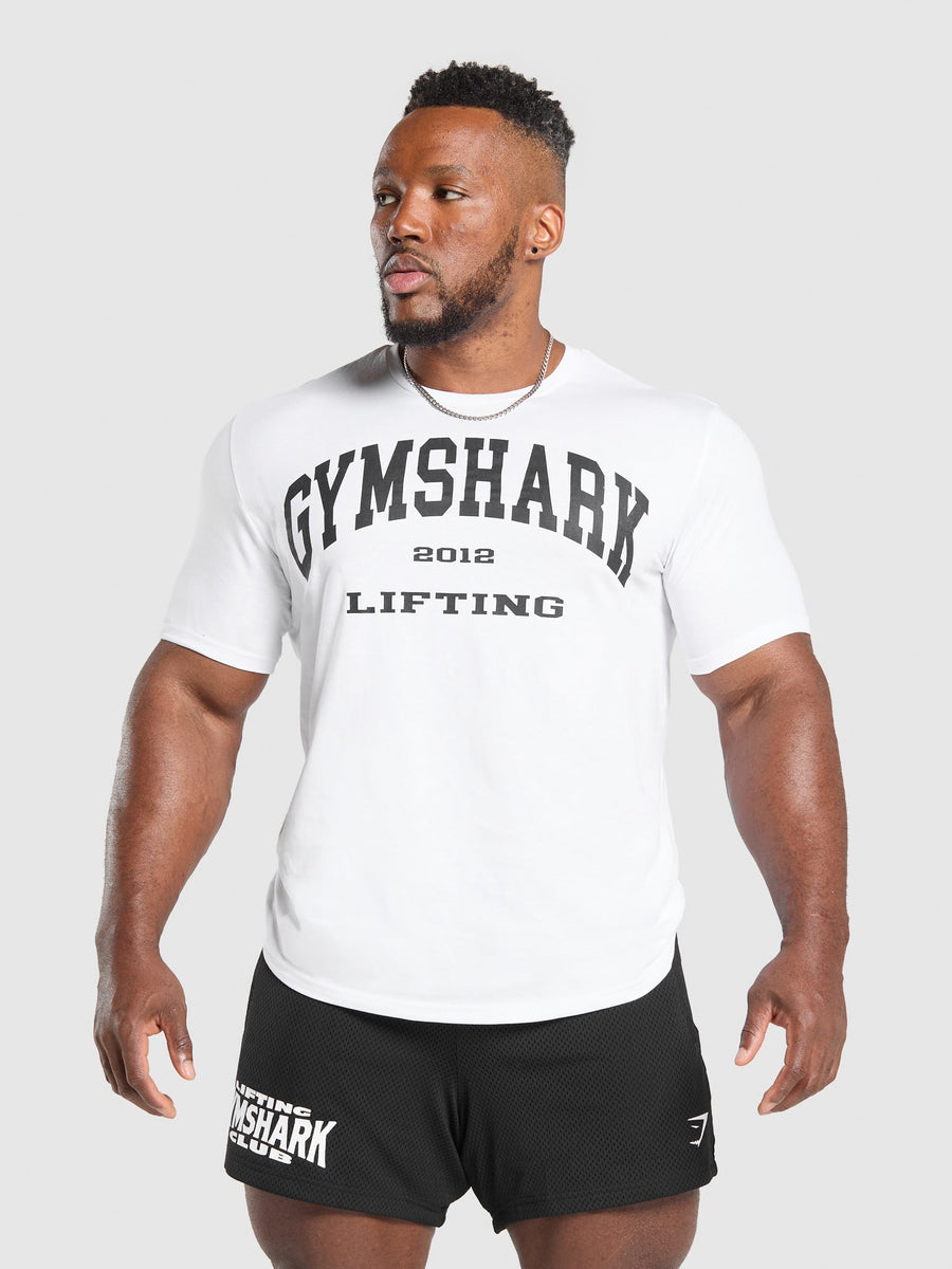Gymshark 2012 Lifting T-Shirt — White — 1