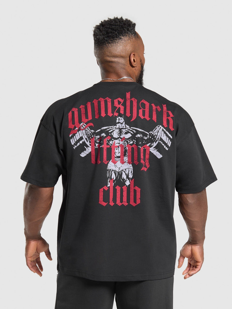 Gymshark Lifting Club T-Shirt — Black/Conditioning Red — 1