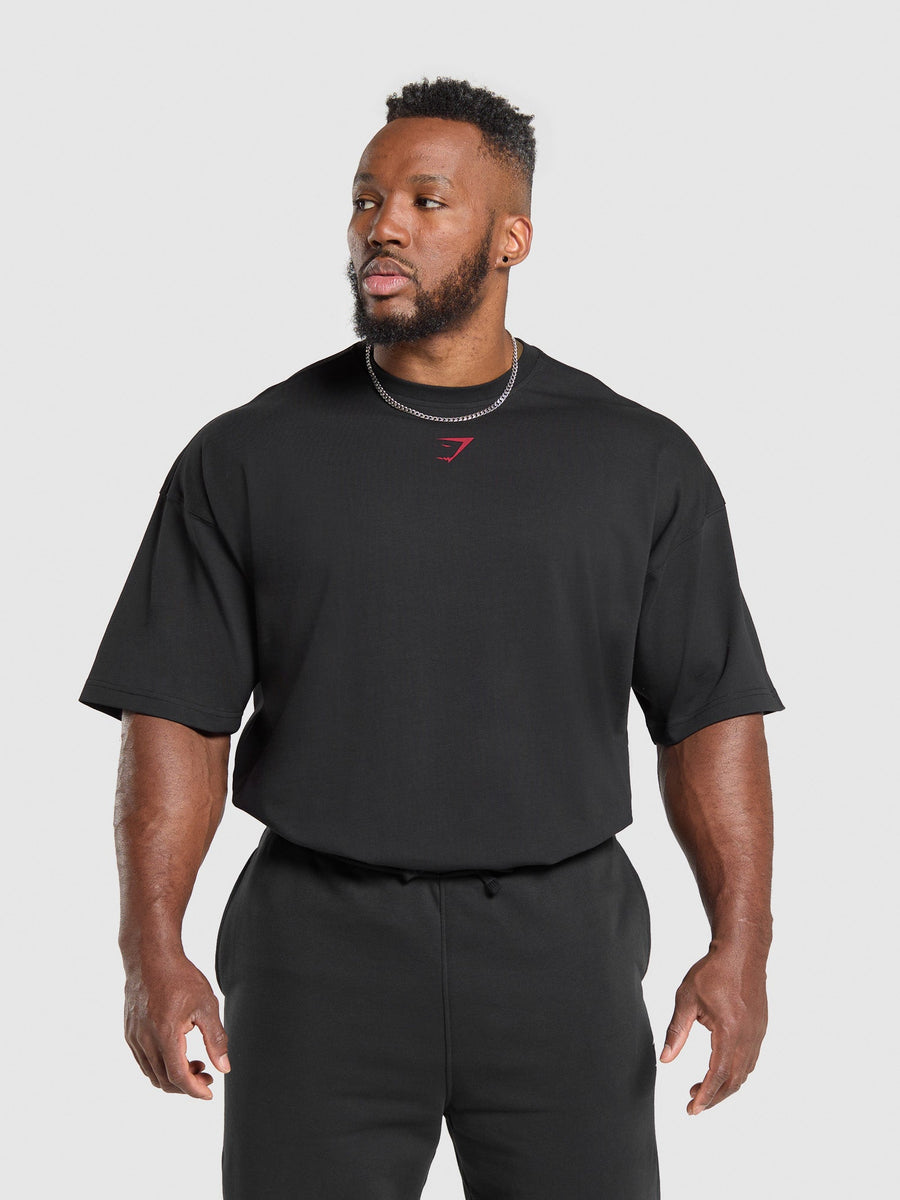 Gymshark Lifting Club T-Shirt — Black/Conditioning Red — 2
