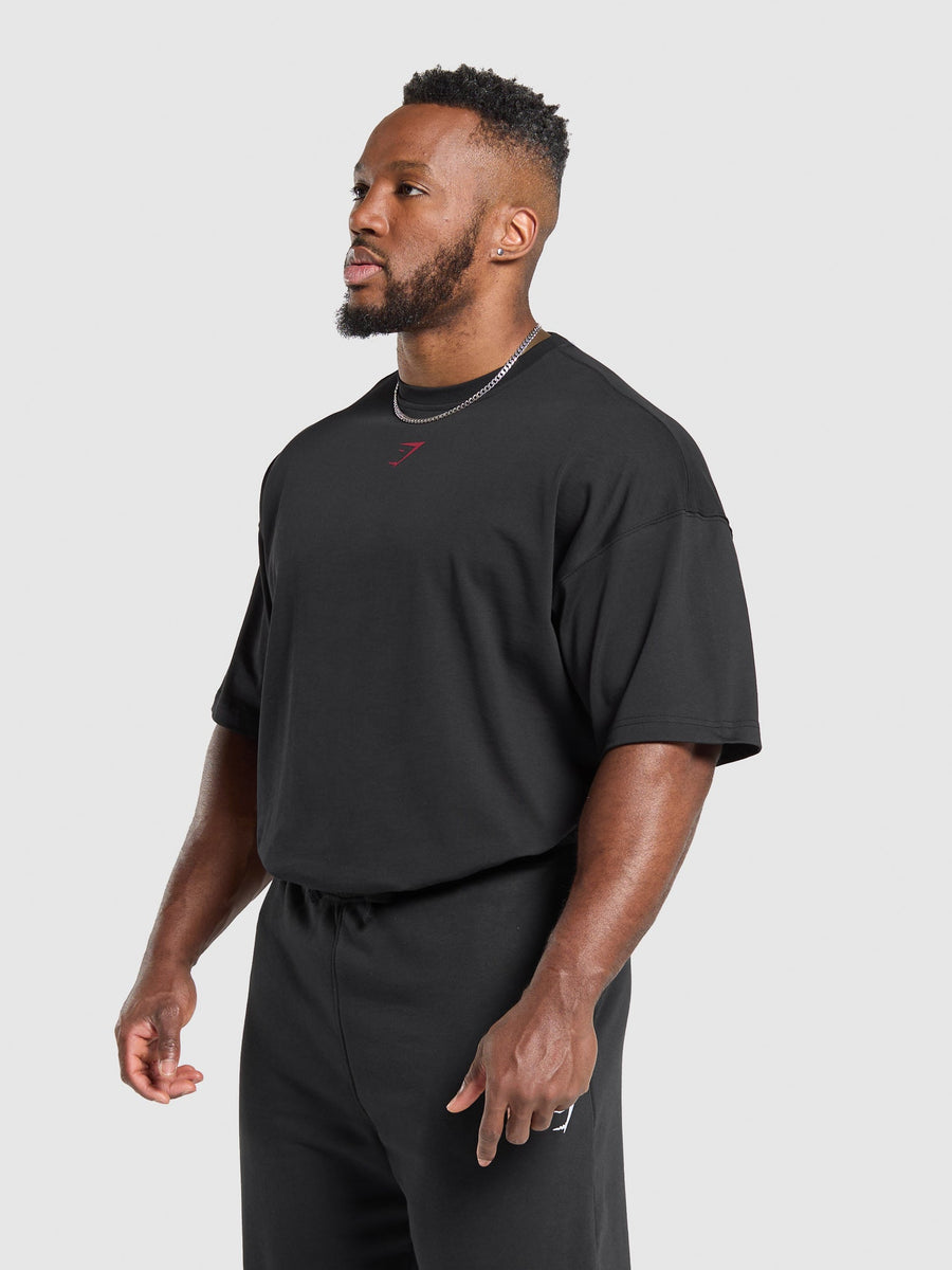 Gymshark Lifting Club T-Shirt — Black/Conditioning Red — 3
