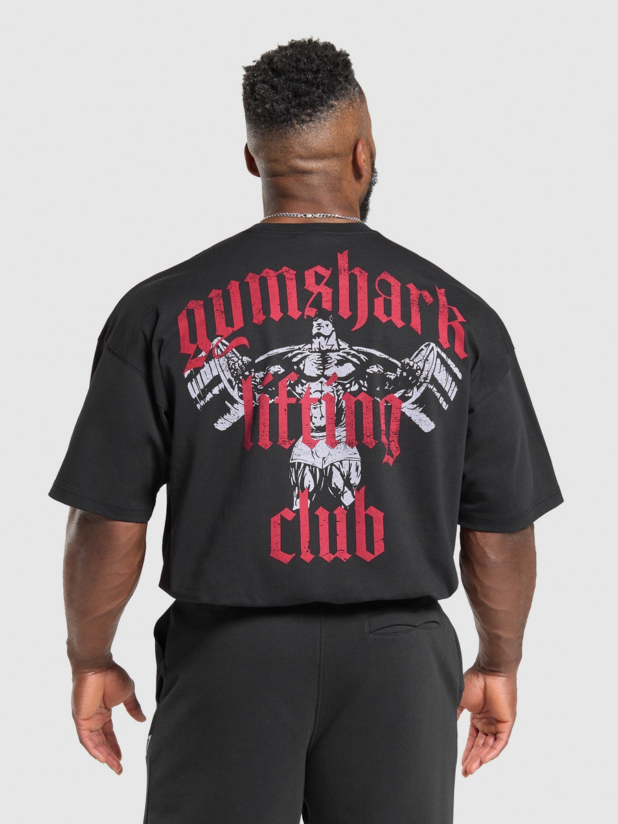 Gymshark Lifting Club T-Shirt — Black/Conditioning Red — 5