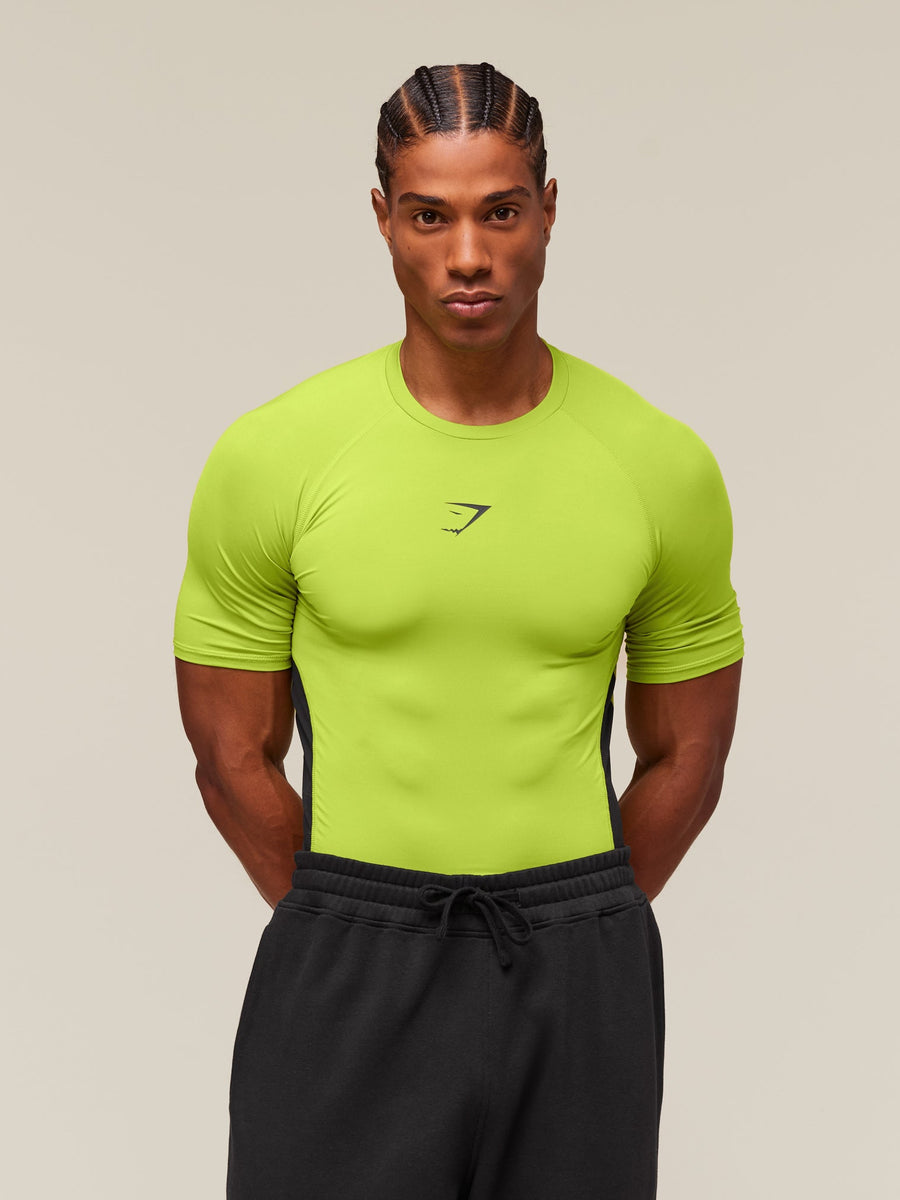 Gymshark Element Baselayer T-Shirt — Zest Green/Black — 1