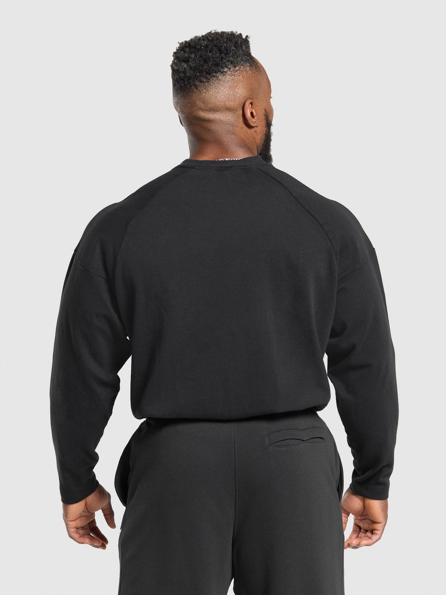 Gymshark Heavyweight Long Sleeve T-Shirt — Black — 2