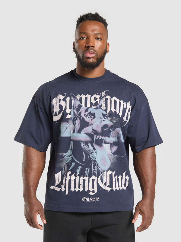 Gymshark Doberman Graphic T-Shirt — Heavy Blue