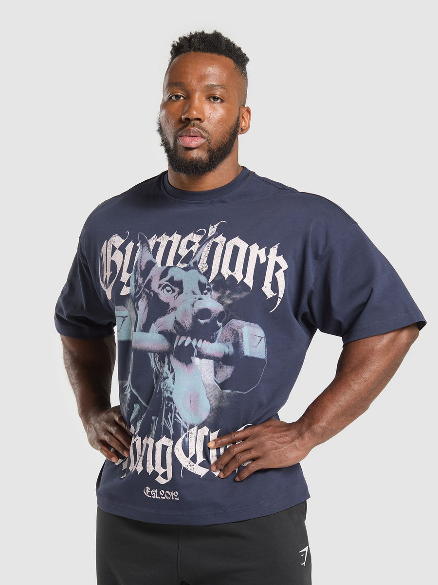 Gymshark Doberman Graphic T-Shirt — Heavy Blue — 5