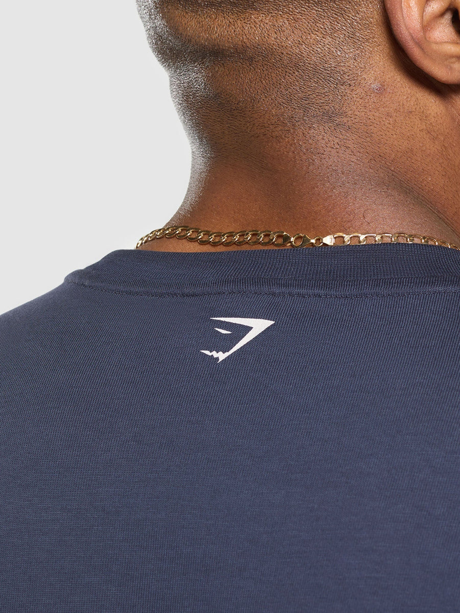 Gymshark Doberman Graphic T-Shirt — Heavy Blue — 6