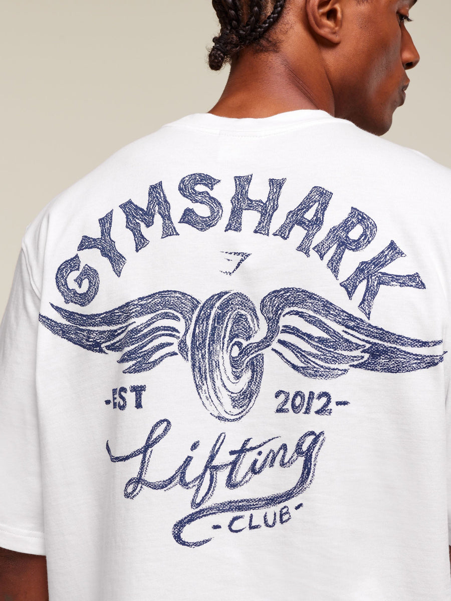 Gymshark Flying Weights T-Shirt — White — 5