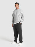 Gymshark Crest Oversized Crew — Light Grey Core Marl — 3
