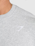Gymshark Crest Oversized Crew — Light Grey Core Marl — 5