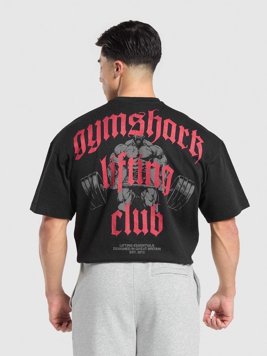 Gymshark Lifting Club Graphic T-Shirt — Black — 1