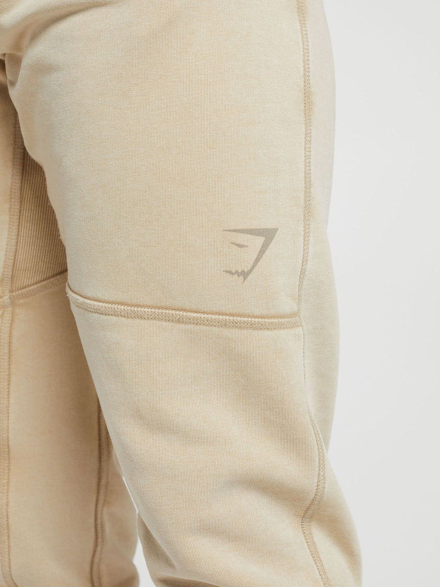 Gymshark Power Washed Jogger — Desert Beige/Acid Wash Small Ball — 6