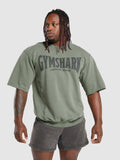 Gymshark Heritage Washed Short Sleeve Crew — Dusk Green/Acid Wash Small Ball — 1