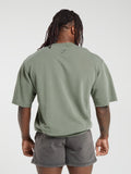 Gymshark Heritage Washed Short Sleeve Crew — Dusk Green/Acid Wash Small Ball — 2