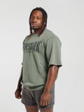 Gymshark Heritage Washed Short Sleeve Crew — Dusk Green/Acid Wash Small Ball — 3