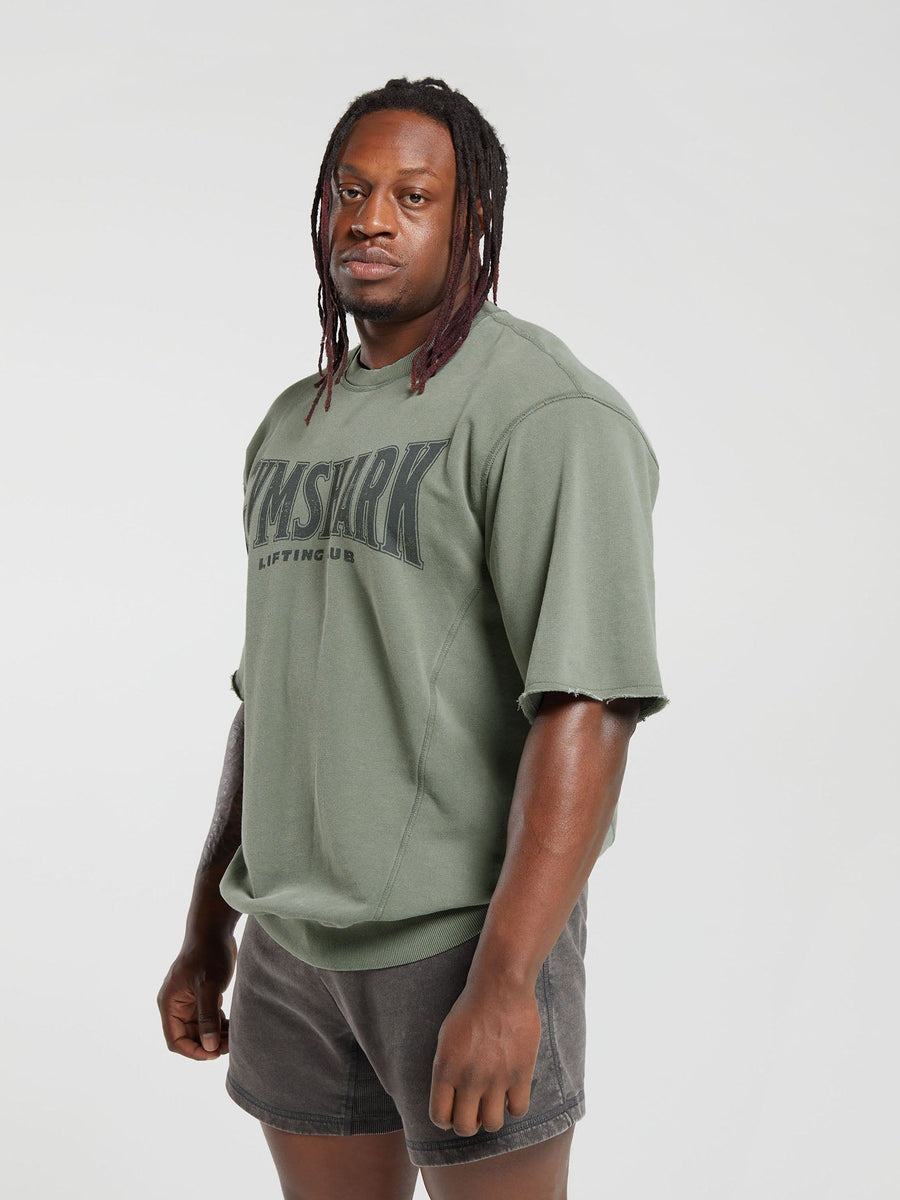 Gymshark Heritage Washed Short Sleeve Crew — Dusk Green/Acid Wash Small Ball — 3