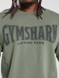 Gymshark Heritage Washed Short Sleeve Crew — Dusk Green/Acid Wash Small Ball — 6