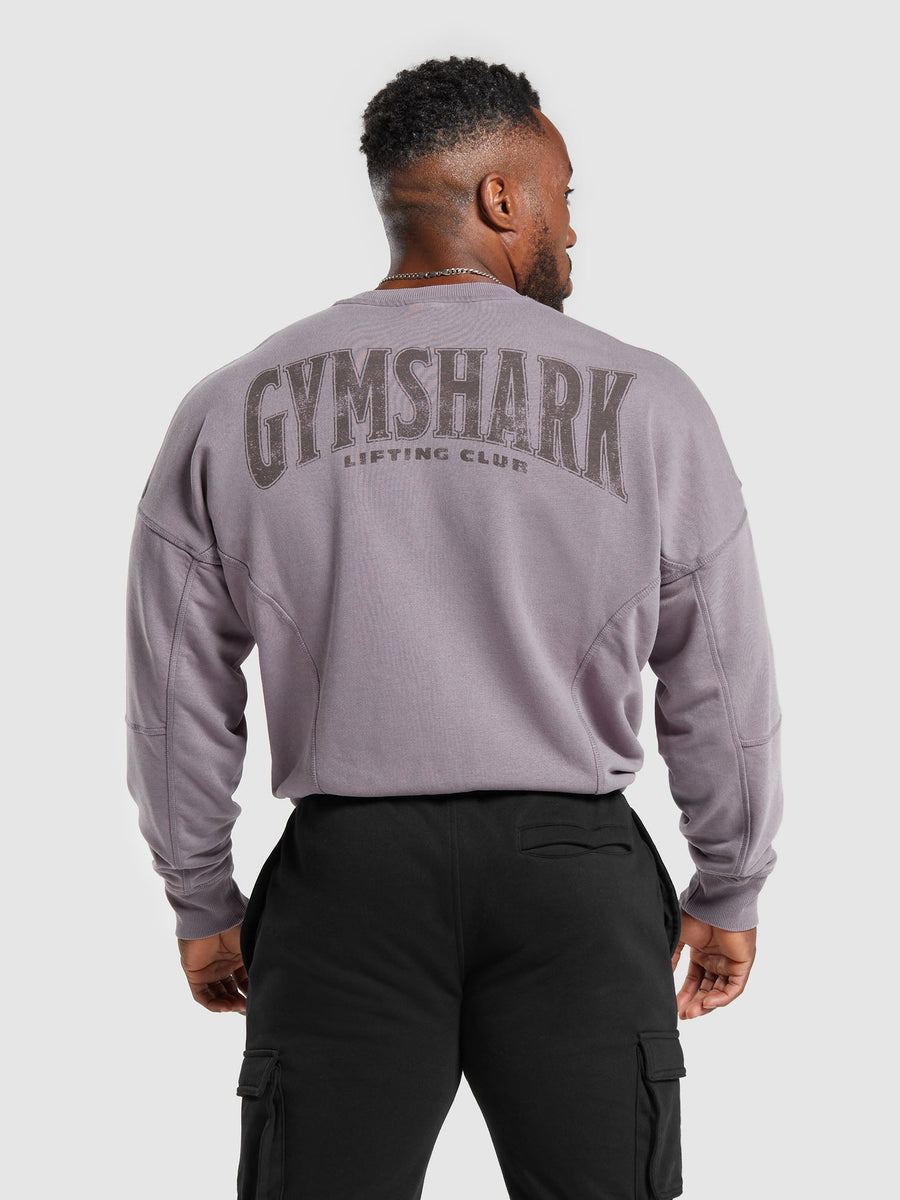 Gymshark Heritage Washed Crew — Fog Purple/Acid Wash Small Ball — 1