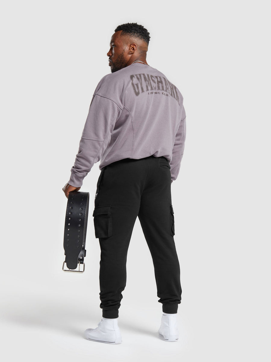 Gymshark Heritage Washed Crew — Fog Purple/Acid Wash Small Ball — 4