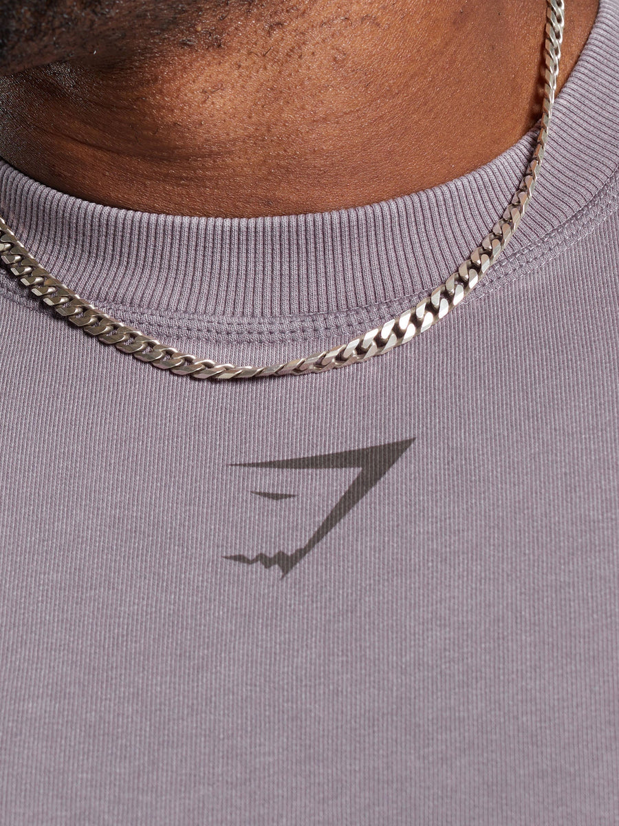 Gymshark Heritage Washed Crew — Fog Purple/Acid Wash Small Ball — 7