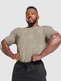 Gymshark Geo Seamless T-Shirt — Linen Brown/Camo Brown — 5