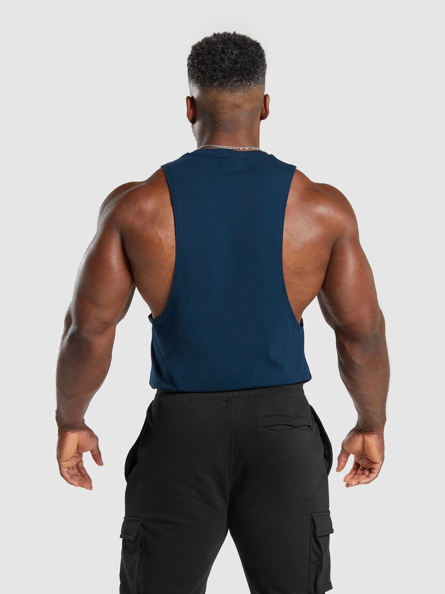 Gymshark Legacy Drop Arm Tank — Navy — 2