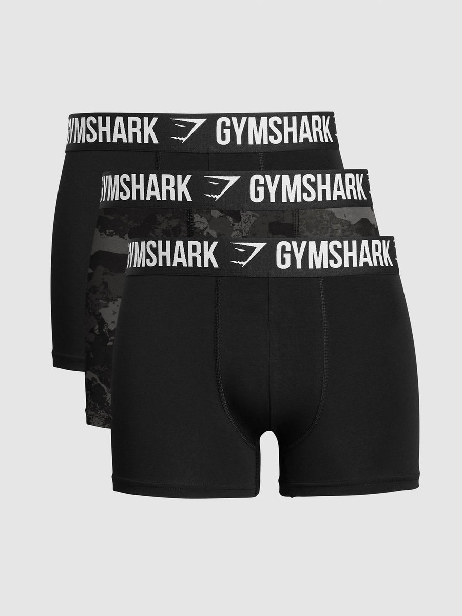 Gymshark Boxer Brief 3PK — Black/Graphite Grey — 1
