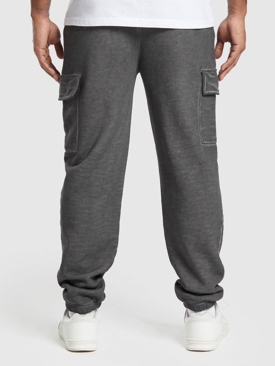 Gymshark Heavyweight Washed Cargo Joggers — Black/Solid Flat Oil Dye — 3
