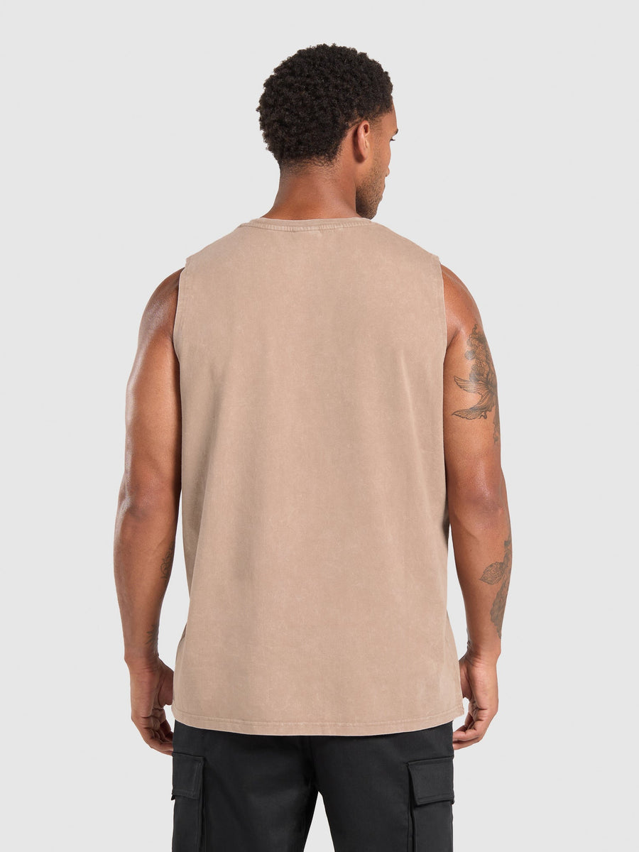 Gymshark Collegiate Shadow Washed Tank — Stone Pink/Stone Acid Wash — 2